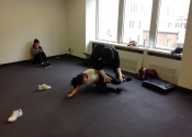 Air Canada, women's 'hands-on' attack simulation, self-defence workshop. DETERMINED & ENRAGED were these women.  No! Is a complete sentence. All women and teenagers should get a taste of these types of 'No-holds barred' self-defence courses in order to understand and feel the rage needed to fend off people who don't respect their No!