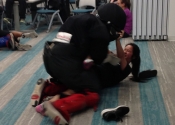 Morneau/Chepell 'hands-on', simulation oriented, women's self-defence workshop. Second group of wild, motivated and determined women. Downtown Montreal, Canada. It's a mindset, an attitude you must develop and maintain if confronted - Oct. 2019