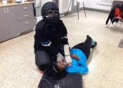 A 'hands-on' women's self-defence course for new arrivals to Canada. Oct. 201