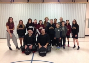 Collège Charlemagne, teens 'hands-on' self-defence course given as an after school program. Our six week course incorporates live attack simulations against someone we know, someone we don't know, standing, confined spaces, outside, blind folded and lying down attacks. This is an all out war against someone who wants to do us harm. So proud of these girls who fought tooth and nail during every attack. ATTITUDE IS THE KEY. December, 2019.