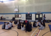 Marie Clarac 2016, me speaking to the girls after their attacks