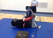 Marie Clarac, May 2017. Self defence ground fighting - blind folded