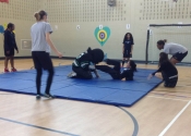 On the ground with George. Marie Clarac 2015