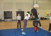 George about to attack at Marie Clarac 2014 assault prevention
