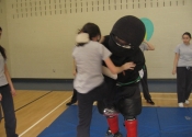 George attacking front at Marie Clarac 2014 assault prevention