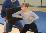 Hitting shield elbow on Phil - Marie Clarac 2013